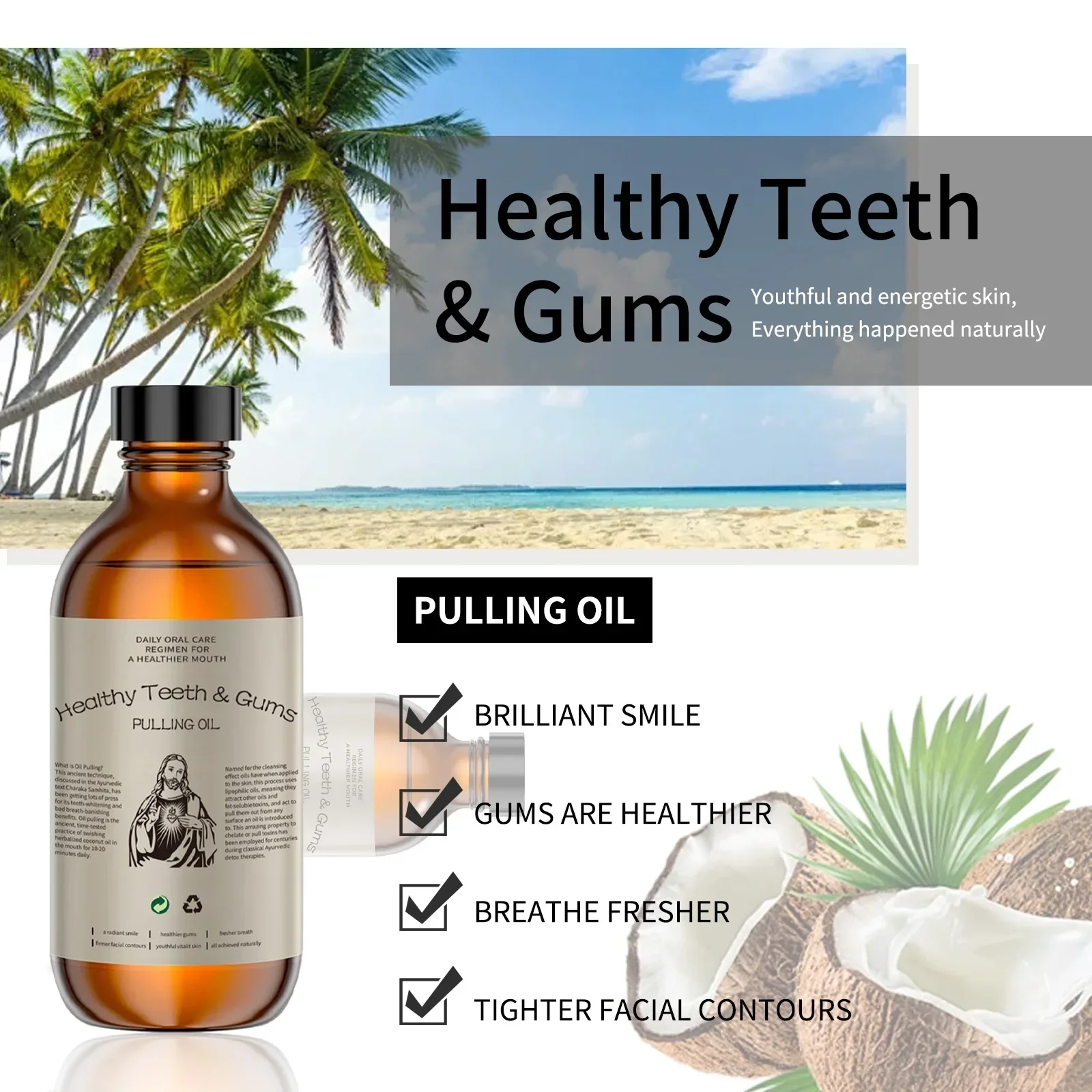 Coconut Pulling Oil Mouthwash  - Coconut Oil Pull ulasan dan harga