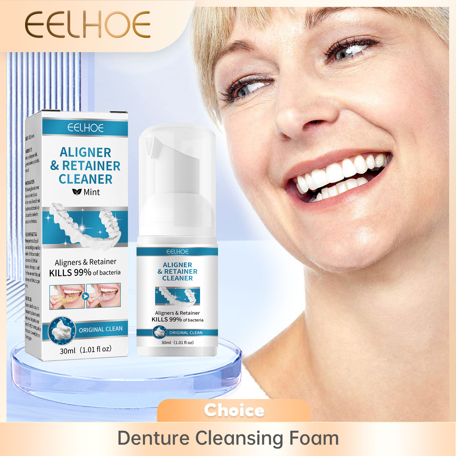 Aligner Denture Cleaner Foam D - Teeth Whitening With Braces ulasan dan harga
